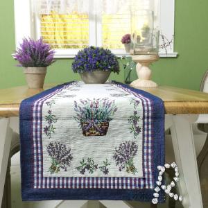ヨーロッパ風　ラベンダー　テーブルランナー33*180ｃｍ　濃い紫、パープル