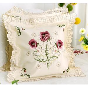 クッションカバー　カットワー刺繍、　2枚セット　　＃229