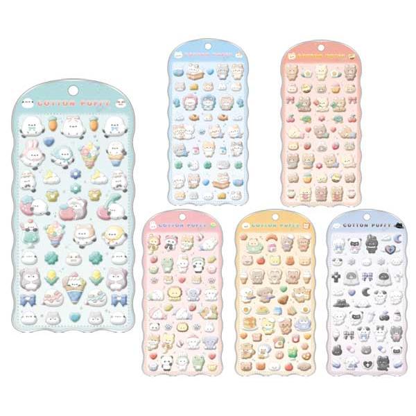 COTTON PUFFYシール コットンパフィーシール シール シマエナガ ネコ クマ アニマル パ...