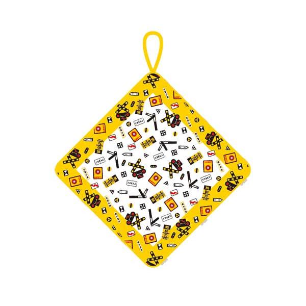 踏切 ループタオル タオル ファミ鉄 踏切総柄 ハンカチ 鉄道 名前が書けるネーム付き ヘソプロダク...