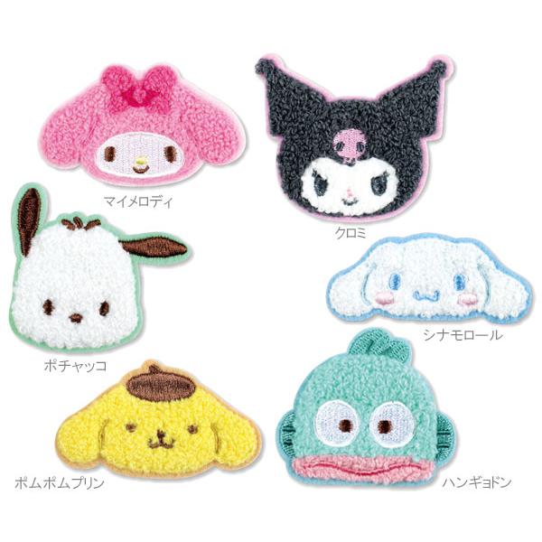 モコモコ刺繍ステッカー サンリオ 刺繍 ステッカー アイロン シール ワッペン マイメロディ クロミ...