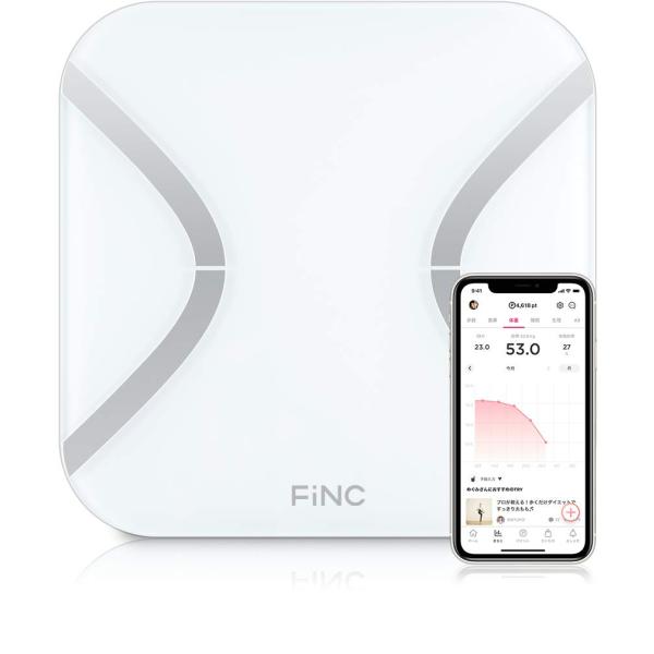 FiNC（フィンク）オリジナル体組成計【スマホ連動/自動記録/Bluetooth/高性能体重計 体重...