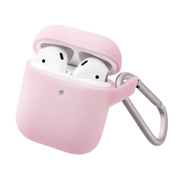 エレコム airpods ケース シリコン カラビナ付き 2019/2016発売モデル対応 ピンク ...