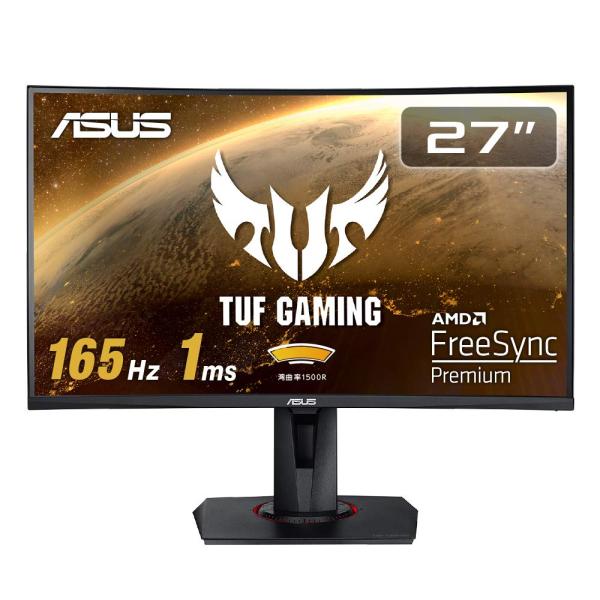 ASUS TUF Gaming ゲーミングモニター VG27VQ 27インチ湾曲 フルHD 165H...