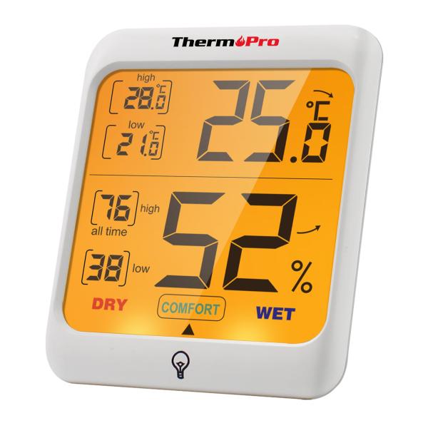 ThermoProサーモプロ 温湿度計 室内温度計デジタル 室内温度計湿度計 LCDバックライト付き...
