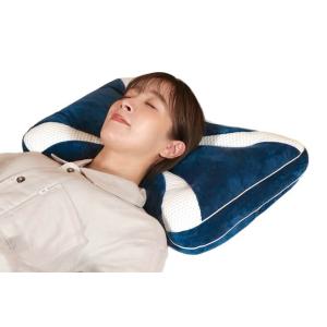 首に優しい調整枕 ネイビー 【 眠りの専門店マイまくら 】調整シート付 横寝 横向き寝 調整可能 簡...