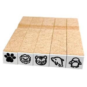 新朝日コーポレーション スタンプ ゴム印 アニマルスタンプ B 5個 EJAA-AB