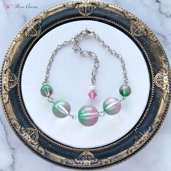 ブレスレット　アクリル　ビジュー　キラキラ　うるうる　グラデーション　シャボン玉風　アクセント　グリ...