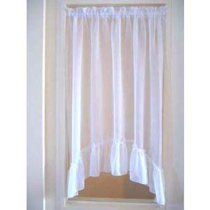 窓枠内ヨコ40〜55cm×タテ101〜110cm カフェカーテン 縦長小窓のレースカーテン  突っ張...