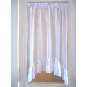 窓枠内ヨコ66〜70cm×タテ101〜110cm カフェカーテン 縦長小窓のレースカーテン  突っ張...