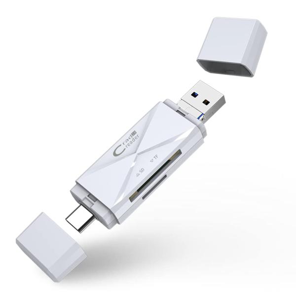 SD カードリーダー [USB2.0 / Type C/Micro USB / 3-in-1] カー...