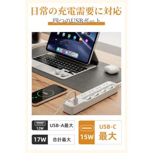 Mscien 電源タップ usb付き 8個AC...の詳細画像3