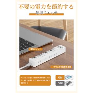 Mscien 電源タップ usb付き 8個AC...の詳細画像4