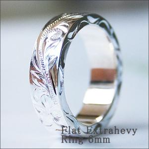 ハワイアンジュエリー 指輪 レディース メンズ リング 刻印無料 シルバー フラットエクストラへヴィー 6×2.5mm