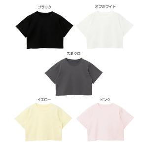 ショート丈 コットン 半袖 Tシャツ レディー...の詳細画像1