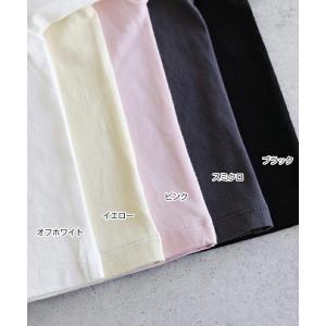 ショート丈 コットン 半袖 Tシャツ レディー...の詳細画像2