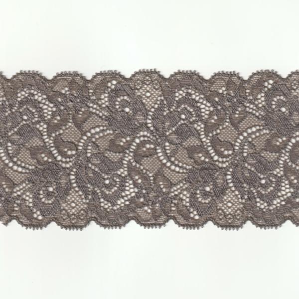 ストレッチ レース生地 ブラウン ローズ ワイン 幅80mm ナイロン ポリウレタン その他 / カ...