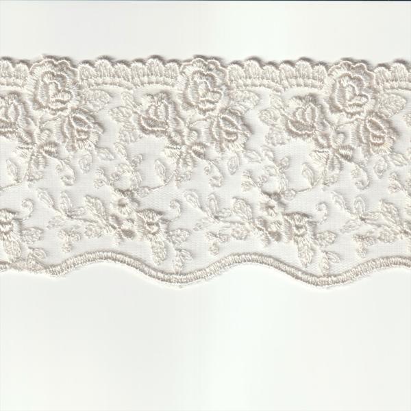 チュール レース生地 ベージュ 幅80mm ナイロン レーヨン その他 / カット売り ハンドメイド...