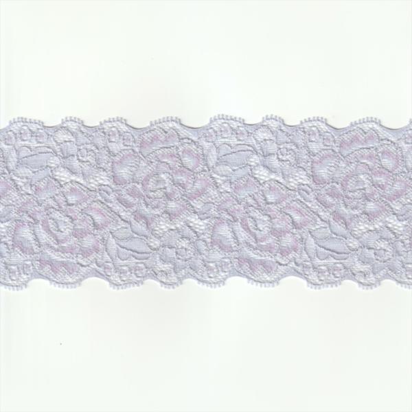 ストレッチ レース生地 ベージュ パープル ローズ 幅80mm ナイロン ポリウレタン その他 / ...