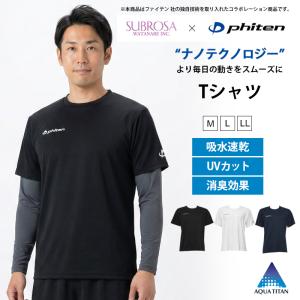 SUBROSA ( サブローザ ) × phiten メンズ 男性 Tシャツ 丸首 半袖 シャツ スポーツ スポーツウエア ファイテン トップス シャツ サポート 吸水速乾 mail