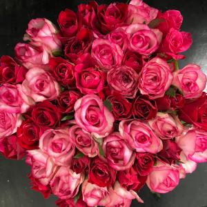*赤とピンクの花束*30cm 60本 ラッピン...の詳細画像3