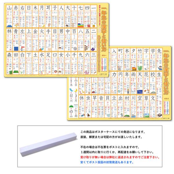 「１年生の漢字と使い方」【ポスターケース発送】使うことを目的とした漢字ポスター　お風呂ポスター　全８...