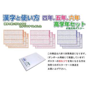 「漢字と使い方 高学年セット」【封筒発送】4.5.6年用 使うことを目的とした漢字ポスター お風呂ポスター漢字表 小学校四、五、六年