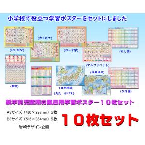 お風呂用学習ポスター 10種類セット【封筒発送...の詳細画像1