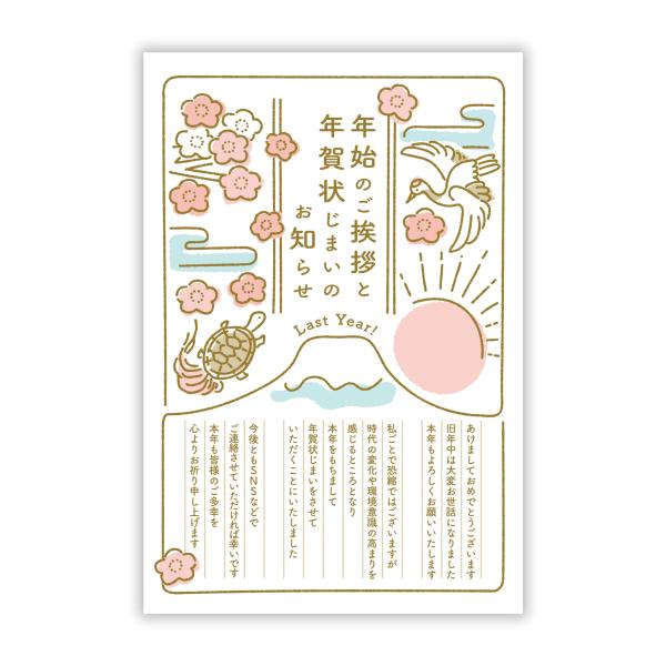 年賀状じまい（新年お知らせ）私製10枚入り（切手なし・翌年も使える）【特選デザイナーズ】パピレイJI...