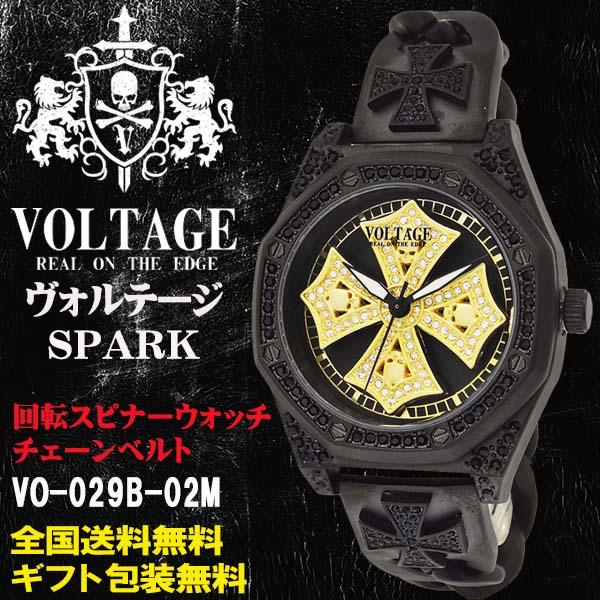 VOLTAGE ヴォルテージ SPARK 八角形ベゼル ブラック チェーンベルト スピナー文字盤 4...