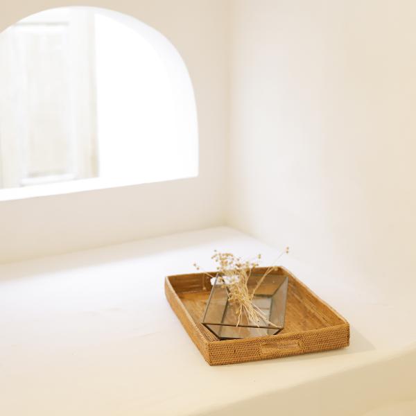 アタ 小物入れ 蓋 手編み バリ島 天然素材 伝統工芸 Rosily BOX447