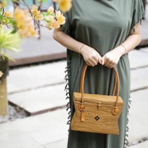 アタバッグ かごバッグ バッグ かご 蓋 手編...の詳細画像1