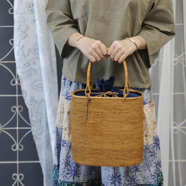 アタバッグ かごバッグ バッグ かご 蓋 手編み バリ島 天然素材 伝統工芸 Rosily NAB7...