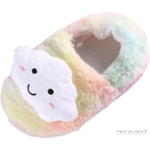 キッズ用スリッパ 子供ルームシューズ 脱げにくい 保温 滑り止め 子供用スリッパ 18cm もこもこ 裏起毛 防寒 ルームスリッパ 子供
