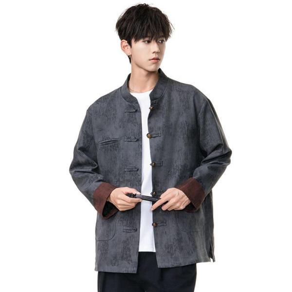 チャイナ風 中綿ジャケット メンズ 中華服 唐装 スタンドカラー 防寒着 保温 厚手 チャイナボタン...