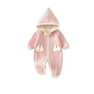 ベビー服 ロンパース きぐるみ 子供 新生児 ジャンプスーツ フード 無地 秋冬 防寒着 保温 カバーオール 前開き 着せ替え便利 仮装
