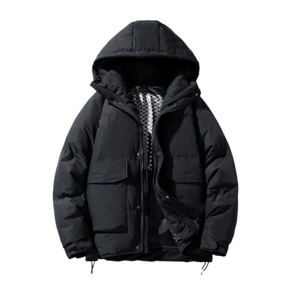 防寒ジャケット メンズ ダウンジャケット フード付き 裾絞り可 M-8XL 袖口マジックテープ ハー...