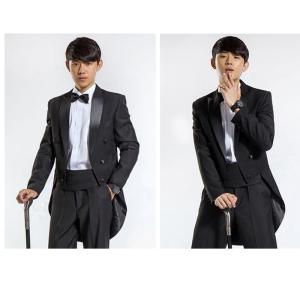 タキシード メンズ スーツ 2点セット ダブル...の詳細画像4