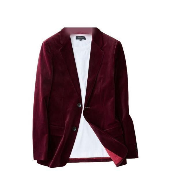 メンズ スーツ フォーマルスーツ ベルベット シングル 柔らかい 耐磨耗性 光沢 単品 スリム 長袖...
