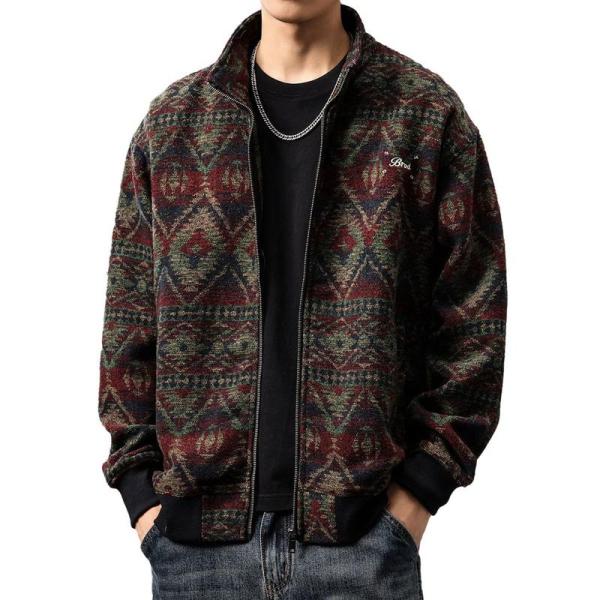 カーディガン メンズ ウール ネイティブ柄 エスニック風 M-5XL 民族風 ニットコート 長袖 春...