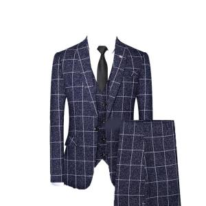 スーツ メンズ ビジネススーツ 紳士服 3点セット チェック柄 スリム 春秋冬 紳士 スラックス ベスト 就職 肌触り良い オシャレ