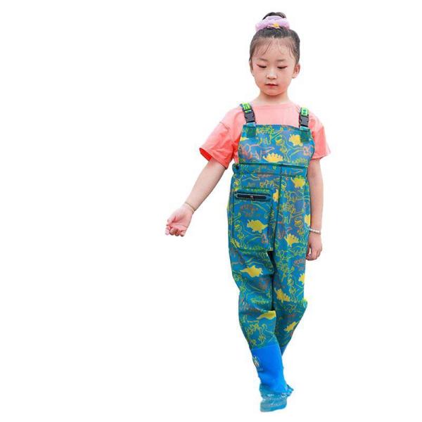 子供用 チェストハイウェーダー 胴回り ウェーダー 完全防水ずぼん ロングレインブーツ 梅雨対策 防...