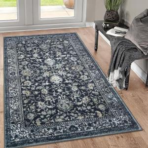 廊下カーペット ラグ ペルシャ風 センターカーペット長方形 遮音性 お洒落 防ダニ 防臭 大判 やわらか 防滑 通気性 エレガント 床保護