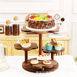デザートスタンド 木製 ケーキディスプレイスタンド 3層 2層 アフタヌーンティースタンド 西洋風 お菓子皿 ケーキ陳列台 デコレーション