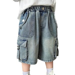 子供服 男の子 女の子 ショートパンツ デニムカーゴパンツ 5分丈 子供 こども服 男児 女児 キッズ ジュニア 短パン ズボン 通園