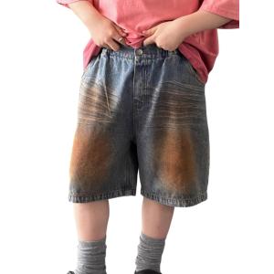 キッズ ハーフパンツ デニム ダメージ 子供服 ズボン ボトムス 男の子 女の子 夏服 ショートジーパン カジュアル お出かけ ダンス衣装