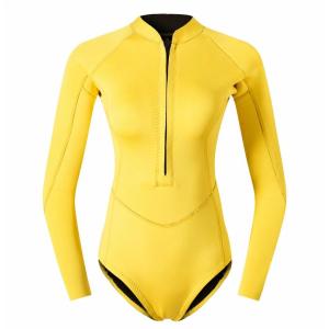 ウェットスーツ レディース 2ミリ 長袖 フロントジップ ネオプレン ワンピース 水着 紫外線対策 体型カバー マリンスポーツ サーフィン