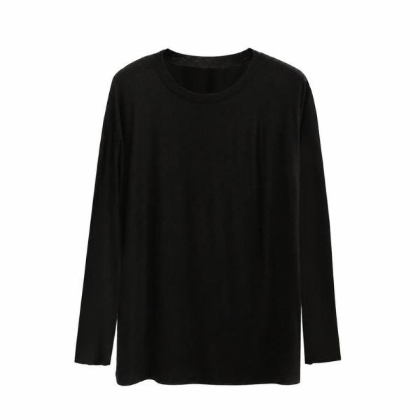 長袖 Tシャツ メンズ クルーネック インナーシャツ モダール素材 肌触り ルームウェア パジャマ ...