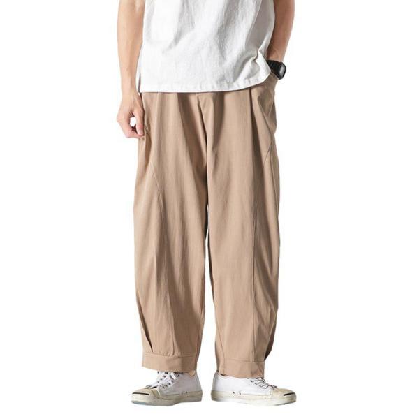 ワイドパンツ ガウチョ メンズ 唐装 カンフー服 ビッグシルエット サルエルパンツ 綿混紡 ずぼん ...