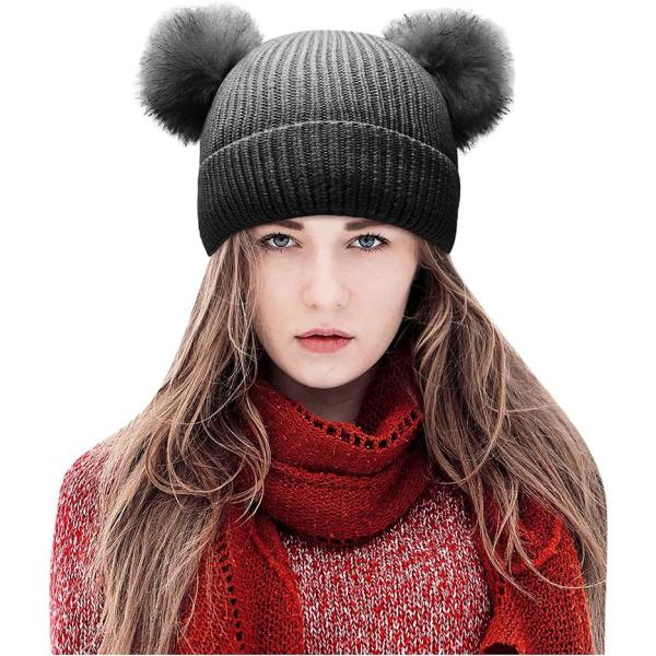 レディース ニット帽 猫耳 キャップ かわいい帽子 編み 毛糸 防寒対策 暖かい 柔らかい あったか...